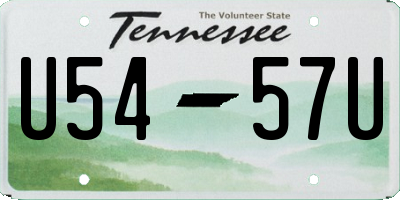 TN license plate U5457U
