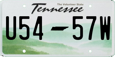 TN license plate U5457W