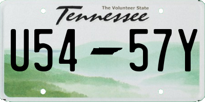 TN license plate U5457Y