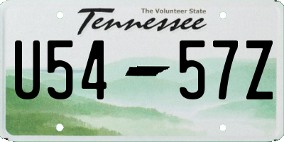 TN license plate U5457Z