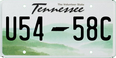 TN license plate U5458C
