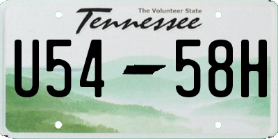 TN license plate U5458H