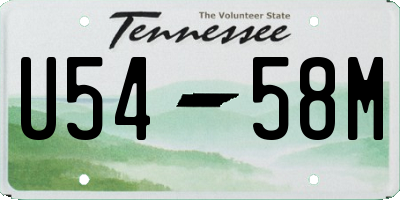 TN license plate U5458M