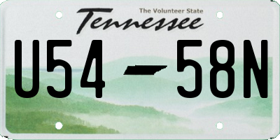 TN license plate U5458N