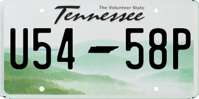 TN license plate U5458P