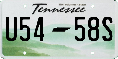 TN license plate U5458S