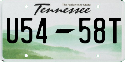 TN license plate U5458T