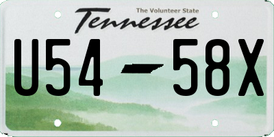 TN license plate U5458X