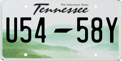 TN license plate U5458Y
