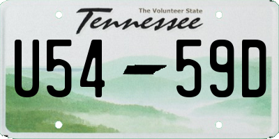TN license plate U5459D