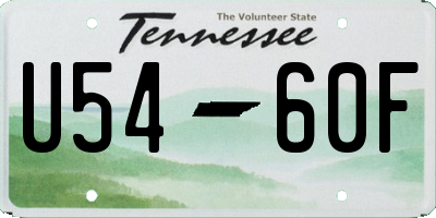 TN license plate U5460F