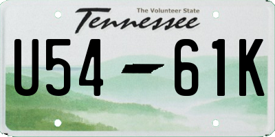TN license plate U5461K