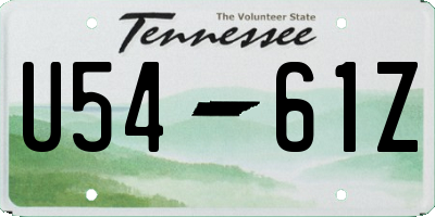 TN license plate U5461Z