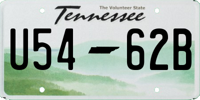 TN license plate U5462B