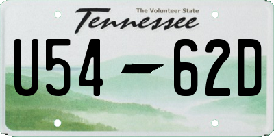 TN license plate U5462D