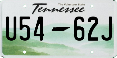 TN license plate U5462J