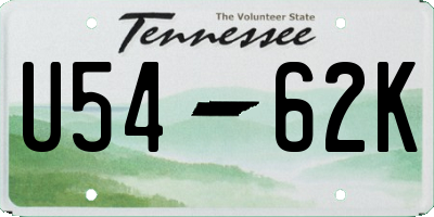 TN license plate U5462K