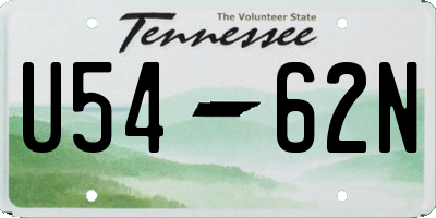 TN license plate U5462N