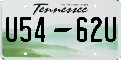 TN license plate U5462U