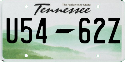 TN license plate U5462Z