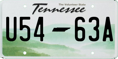 TN license plate U5463A