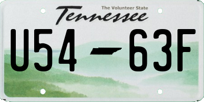 TN license plate U5463F