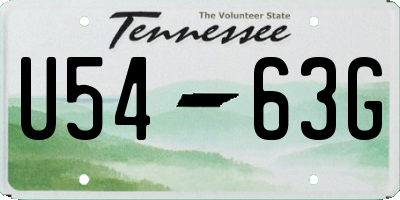 TN license plate U5463G