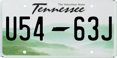 TN license plate U5463J