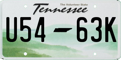 TN license plate U5463K