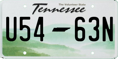 TN license plate U5463N