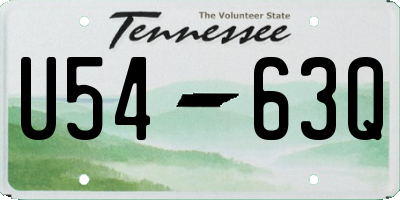 TN license plate U5463Q