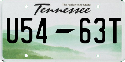 TN license plate U5463T