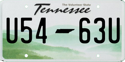 TN license plate U5463U