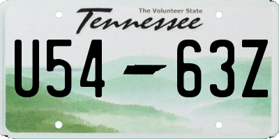 TN license plate U5463Z