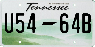TN license plate U5464B