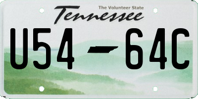TN license plate U5464C