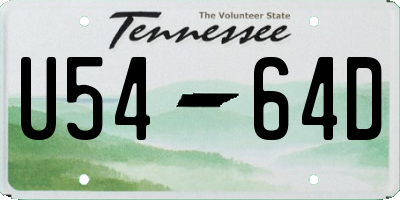 TN license plate U5464D