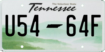 TN license plate U5464F