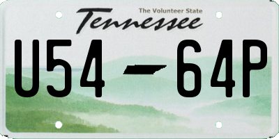 TN license plate U5464P