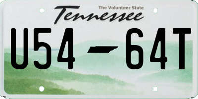 TN license plate U5464T