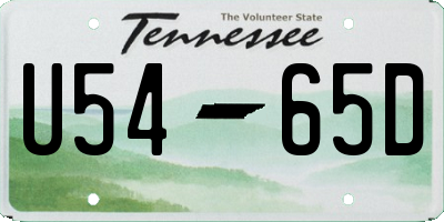 TN license plate U5465D