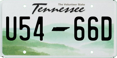 TN license plate U5466D