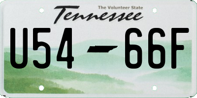 TN license plate U5466F