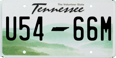 TN license plate U5466M