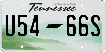 TN license plate U5466S