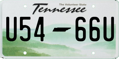 TN license plate U5466U