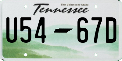 TN license plate U5467D