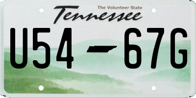TN license plate U5467G