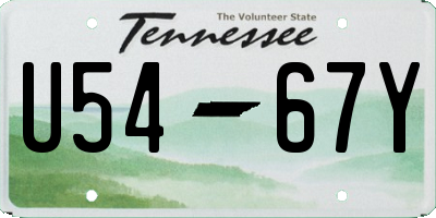 TN license plate U5467Y