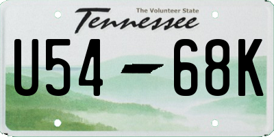 TN license plate U5468K